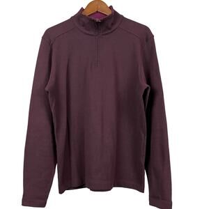 Bonobos Quarter Zip Pullover Mock Neck Long Sleeve Burgundy Old Money Sport - M